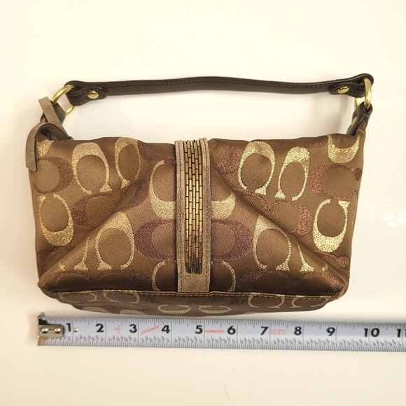 Coach Satchel Brown Metallic Vintage Signature Handbag Y2K - Picture 12 of 12
